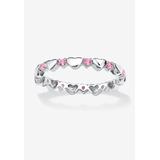 Women's Simulated Birthstone Heart Eternity Ring by PalmBeach Jewelry in June (Size 10)