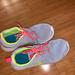 Nike Shoes | Nike Roshe Run Sneakers Grey And Neon Yellow/Pink | Color: Gray/Pink | Size: 7