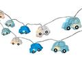 Blaze On Crazy Cars Fairy Lights - (Blue Tones) - Haute Couture Translucent Cars - Hand Screened Mulberry Paper - 30 LED Lights - UK Plug - Safe - Indoor - Low Voltage - Decorative Lights - DC 31V