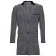 TruClothing Men's 3/4 Grey Long Warm Winter Crombie Business Overcoat Jacket Herringbone Tweed Coat 36