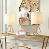 Willa Arlo™ Interiors Jermaine 18.75" Table Lamp Set Linen/Metal in White/Yellow | 18.75 H x 9 W x 9 D in | Wayfair