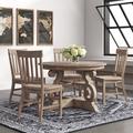 Horncastle 5 Piece Solid Wood Dining Set Wood in Brown/Gray/Green Laurel Foundry Modern Farmhouse® | 30" H x 48" L x 48" W | Wayfair