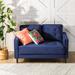 George Oliver Rosenstein 52.76" Velvet Square Arm Loveseat Velvet in Blue | 33.86 H x 52.76 W x 32.28 D in | Wayfair