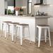 Williston Forge Hartung Counter & Bar Stool Wood/Metal in White | 30 H x 16.1 W x 16.1 D in | Wayfair A639D699C6744D719DC85B988EABB454