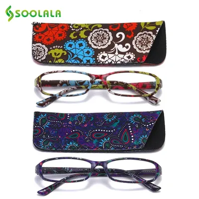SOOLALA – lunettes de lecture 2 pièces imprimé Floral charnière de printemps pour femmes