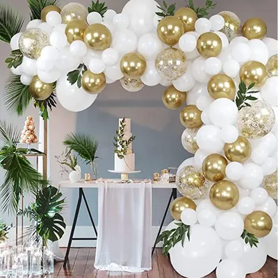 Kit d'arche de ballon blanc et or décorations de fête d'anniversaire guirxiété de mariage