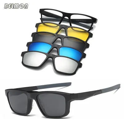 Belmon-Monture de lunettes pour hommes et femmes lunettes de soleil polarisées à clipser lunettes