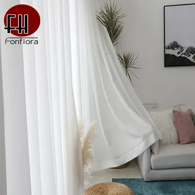 Rideaux en Tulle épais blanc moderne Pour Salon chambre à coucher fenêtre taille personnalisée