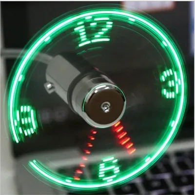 Mini USB Fan gadgets Flexible Col De Cygne LED Horloge Cool Pour ordinateur portable PC Portable