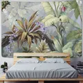 Tapisserie murale suspendue nordique imprimée plantes tropicales tissu pour salon chambre à