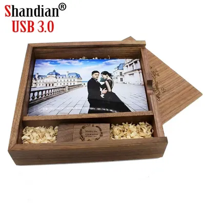 SHANDIAN – boîte d'album en bois haute vitesse USB 3.0 4 go 8 go 16 go 32 go 64 go cadeau à la