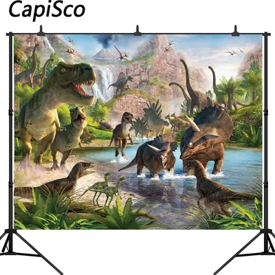 Toile de fond de photographie Capisco 208.assic World dinosaure safari jungle décors de fête