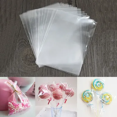 Sacs en plastique transparents pour bonbons emballage de sucettes et strass sac alimentaire