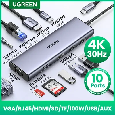 Ugreen — Hub adaptateur multiport USB 3.1 Type-C vers USB 3.0 et HDMI accessoire pour MacBook Pro