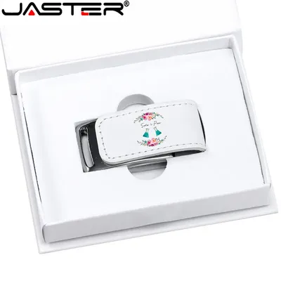 JASTER Clé USB Personnalisée en Cuir Idéal pour Cadeau avec Logo Gratuit avec Commande de Plus de 1
