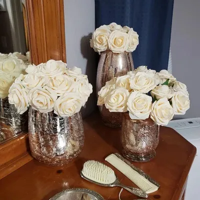 Bouquets de roses artificielles 25 pièces 8cm de diamètre fausses fleurs en mousse PE