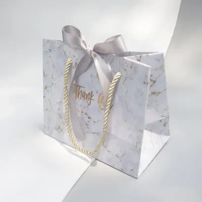 Sac Emballage de Cadeau en Marbre gris pour Noël Mariage Baby shower Anniversaire Nouvelle