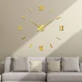 Horloge Murale Romaine Numérique 3D Moderne de 48 Pouces Décor Miroir Autocollants Muraux