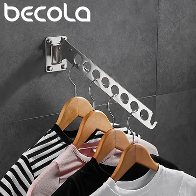 BECOLA-Cintres de support multifonctions en acier inoxydable T1 8 trous pour séchage de vêtements