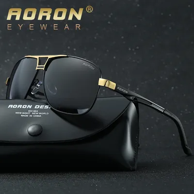 AORON – lunettes de soleil polarisées pour hommes monture en aluminium UV400 Design de luxe