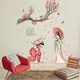 Chine style Vintage Beauty Wall stickers décoration maison Art Déco stickers vinyle créatif papier