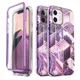 For iPhone 12 Case/12 Pro Case 6.1" (2020) I-BLASON Cosmo Full-Body Glitter Marble Bumper Case with