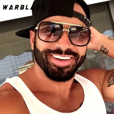 WARBLADE – lunettes de soleil carrées à grand cadre pour hommes et femmes marque de styliste