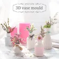 Moule en silicone pour mini vase stéréo bricolage gypse décoration de la maison pot argile