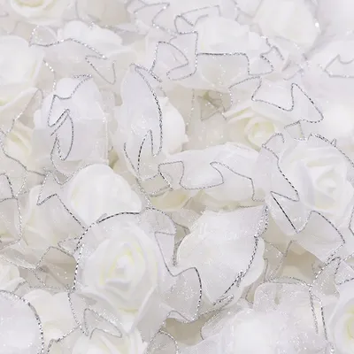 Têtes de fleurs artificielles en mousse à paillettes pour décoration de couronne de mariage fausses