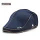 JAMONT-Béret d'hiver de haute qualité pour homme casquette plate en cuir Boina zones bre visière