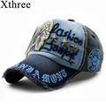 Xthree-Casquette de Baseball pour Homme et Femme Chapeau en Coton Brodé Style Antique à la Mode