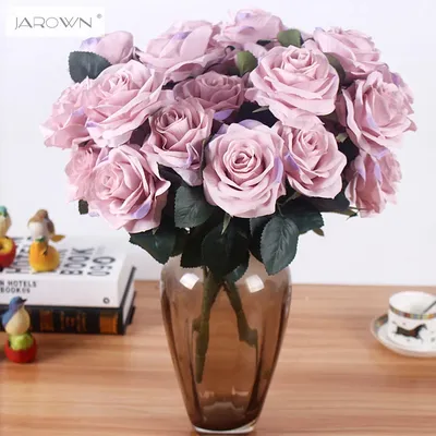 Bouquet de roses artificielles françaises en soie 1 Bouquet fausses fleurs décoration de Table
