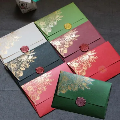 Lot de 10 nouvelles enveloppes en papier perlé de haute qualité sac enveloppe de mariage à motif