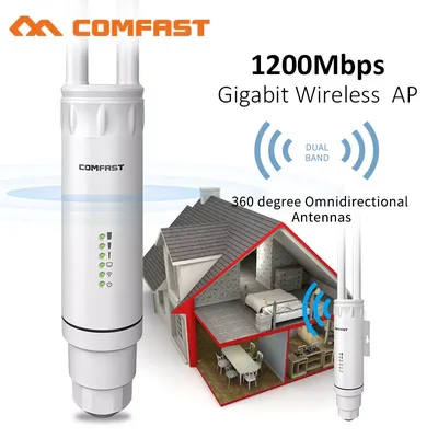 Comfast – Répéteur wifi AC1200 à double bande pour l'extérieur extension sans fil PoE de 2.4/5