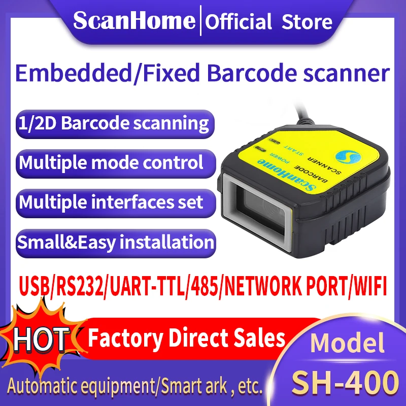Scanner de codes-barres intégré, lecteur de codes-barres, Module de moteur à code fixe, USB 1D/2D QR PDF417Code ScanSH-400