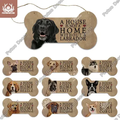 Putuo décor Plaque de signe d'os de chien pendentif en bois pour signe en bois de belle amitié