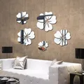 Autocollant mural à motif de fleurs pour la décoration de la maison décalcomanie murale 3D miroir