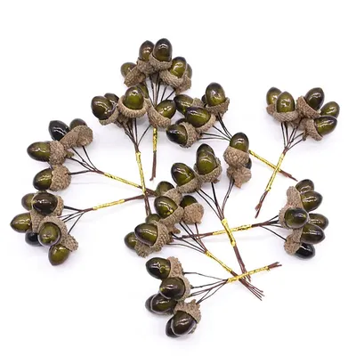 Mini glands de Fruits artificiels en mousse 12/24 pièces fausses noix pommes de pin légumes