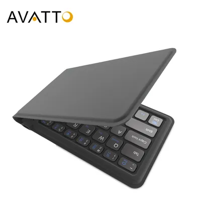 AVATTO – Mini-clavier portable pliable sans fil Bluetooth en cuir A20 pour iPhone téléphone