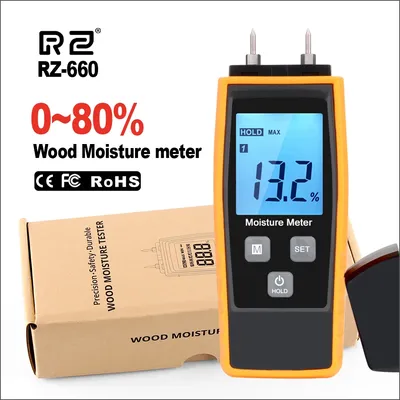 RZ-Humidimètre Numérique Portable pour Bois et Béton Outils de Testeur de Teneur en Humidité