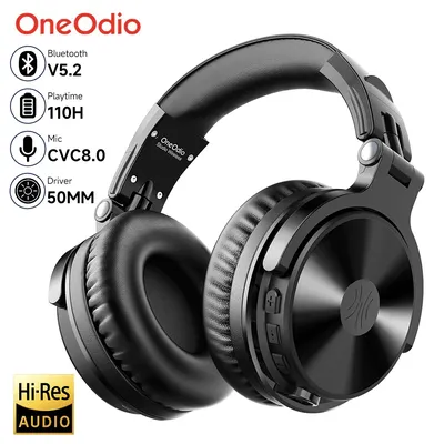 Oneodio – écouteurs sans fil Bluetooth 5.2 avec Microphone 110h Hi-Res casque bluetooth oreillettes