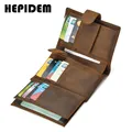 HEPIDEM – portefeuille RFID en cuir véritable Crazy Horse pour homme porte-monnaie de haute