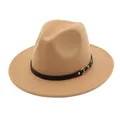 Chapeau Fedora en laine à large bord pour hommes et femmes chapeaux noirs casquettes simples pour