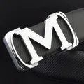 M lettre – ceinture en cuir véritable pour homme accessoire de marque de luxe transparent noir