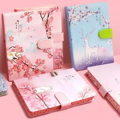SKYbly IC-Carnet de notes série Sakura journal d'agenda classique livre de bijoux point vierge