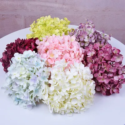 Têtes de fleurs artificielles bricolage hortensia pivoine fleurs de mariage toile de fond