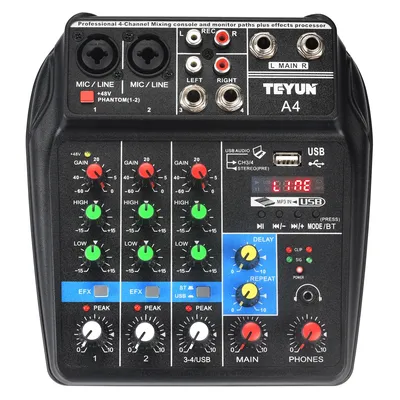 Centre commercial audio portable retardement effet anticorps 4 canaux 48V console Bluetooth