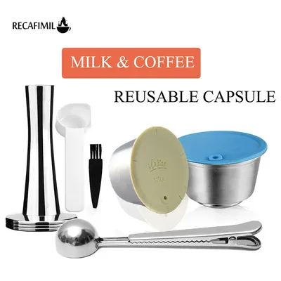 RECAFIMIL – capsules de café crème réutilisables et filtre à lait en acier inoxydable pour nescafé