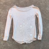 American Eagle Outfitters Tops | American Eagle Women’s Size S Long Sleeve Shirt | Color: Tan/White | Size: S