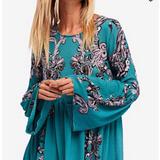 Free People Tops | Free People Sheer Boho Intimately Style Mini Dress | Color: Blue/Gray | Size: M